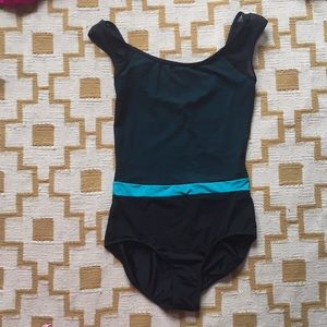 Mariia Mesh Turquoise/Black mesh leotard